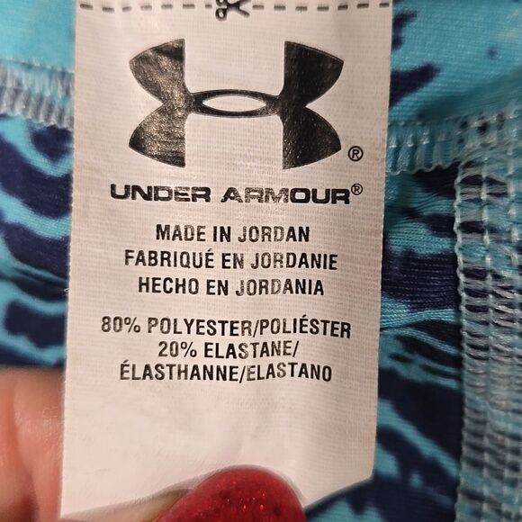 Under Armour Buckle Women's Blue Tie Dye Leggings Alpha Active Tights Cropped UA - Picture 10 of 14